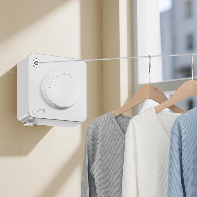 Yejay Retractable Clothesline Indoor, Non-Sagging Clothes Line Retracting by Unknown