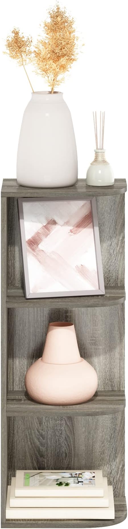 Furinno PASIR Book Shelf, 3-Tier Corner Bookshelf, Open Shelves Bookcase 9.3 x - Image 6