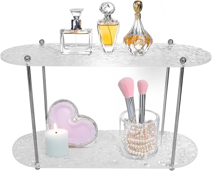 Benkyo 2 Tier Bathroom Vanity Organizer Countertop Shelves Makeup Counter Shelf by Benkyo
