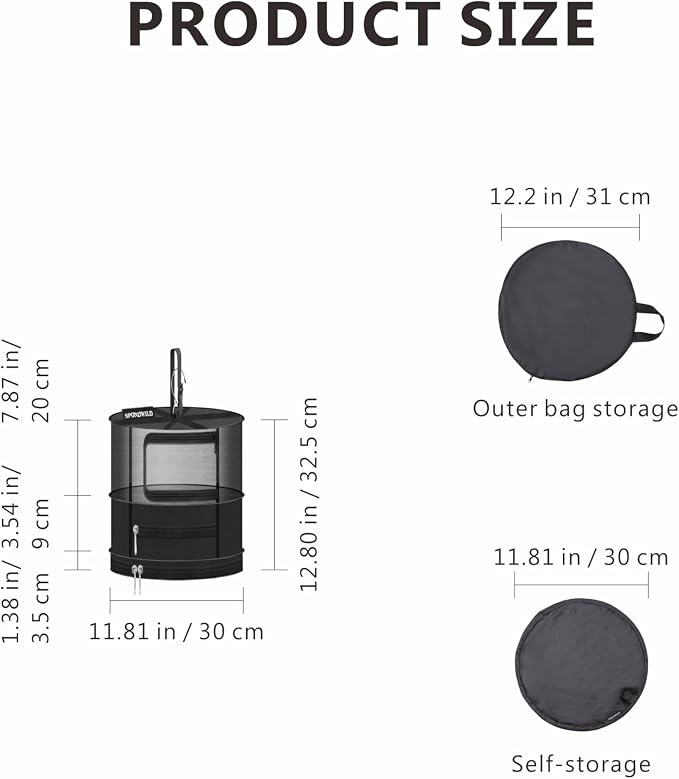 Herb Drying Hanging Mesh Rack - 1ft Diameter 2 Layer - Image 2