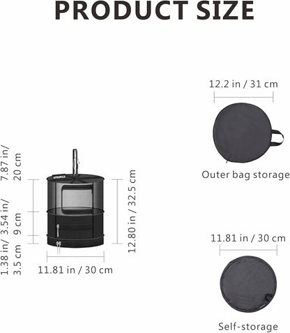 Herb Drying Hanging Mesh Rack - 1ft Diameter 2 Layer - Image 2