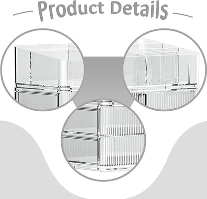 Fenteer Makeup Organizer Drawer Organizer Clear Large Capacity Cosmetic Display - Image 2