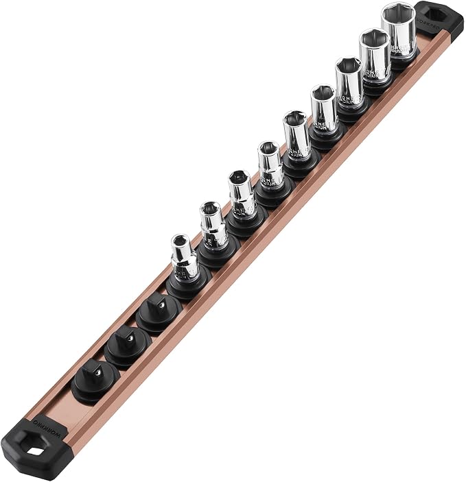 WORKPRO Magnetic Socket Organizer, 1/4-Inch Drive Aluminum Alloy Socket Rail - Image 9