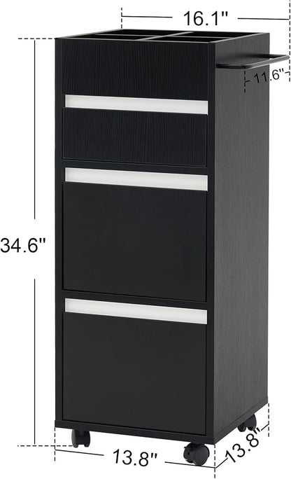 BarberPub Salon Trolley with Drawers Barber Cart Storage Cabinet Beauty - Image 8