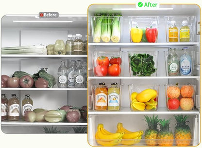 Attelite Clear Plastic Storage Bins, Large 6 Pack Pantry Organizer - Image 3