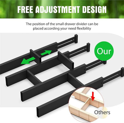 ANTOWIN Bamboo Drawer Dividers Organizers, Drawer Separators Splitter, 17-22 - Image 4