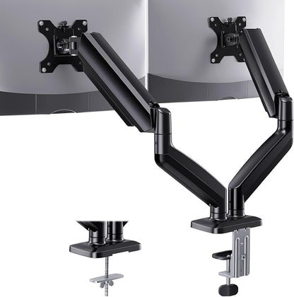 HUANUO Dual Monitor Mount, Mounts 2 Screens Up to 32 Inch, Holds 22 lbs per Arm by HUANUO