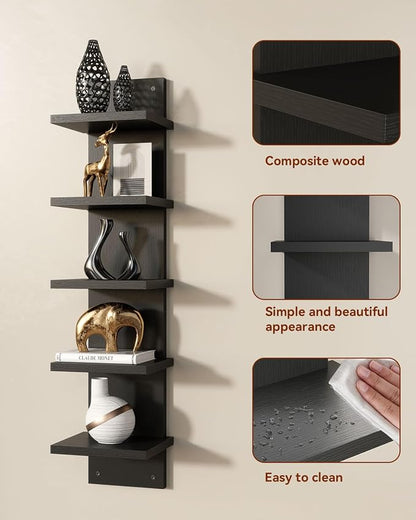 IBUYKE 5 Tier Wall Shelf Unit, Vertical Shelving - Image 6