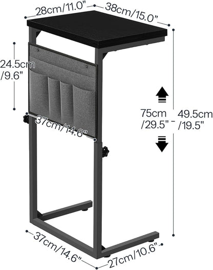 HOOBRO C Shaped End Table, 29.5’’ Adjustable Height Side Table - Image 3