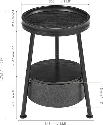 Round End Table, 11.8*17.8' Round Sofa Table, Small Round Table, Small Coffee - Image 3