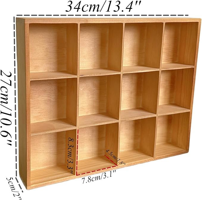 Organizer Box Solid Wood Storage Tray Desktop Display Organizer | Display - Image 2