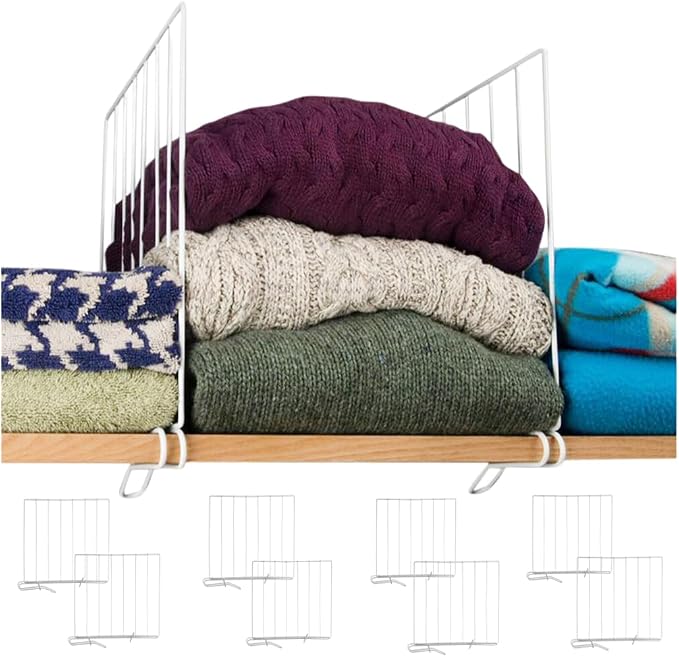 Evelots Shelf Dividers for Wood Shelf, 8 Pack Closet Organizers and Storage for - Image 7