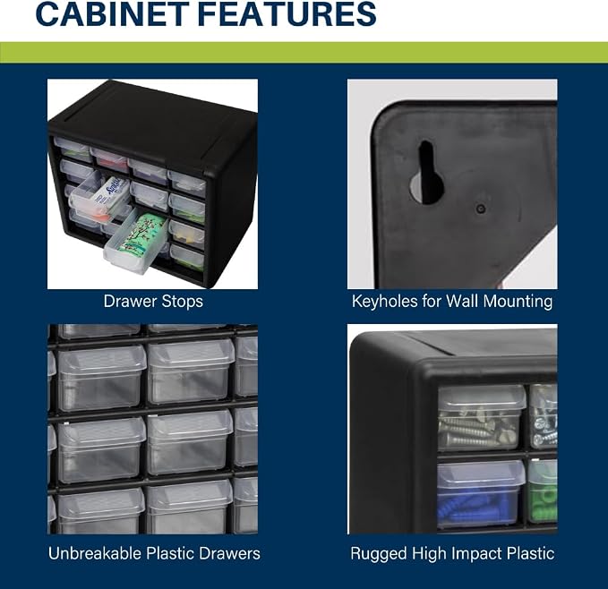 Akro-Mils 16-Drawer Plastic Drawer Storage Cabinet - Image 3
