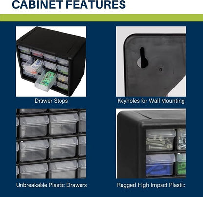 Akro-Mils 16-Drawer Plastic Drawer Storage Cabinet - Image 3