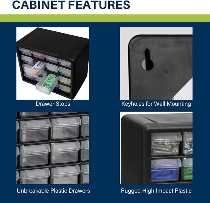 Akro-Mils 16-Drawer Plastic Cabinet - Image 4