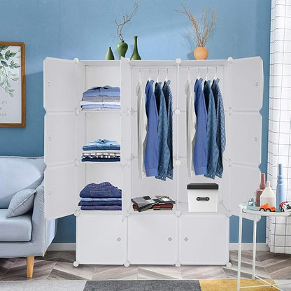 12 Cubes Storage Organizer, Portable Closet Wardrobe, Plastic Clothes Storage - Image 7