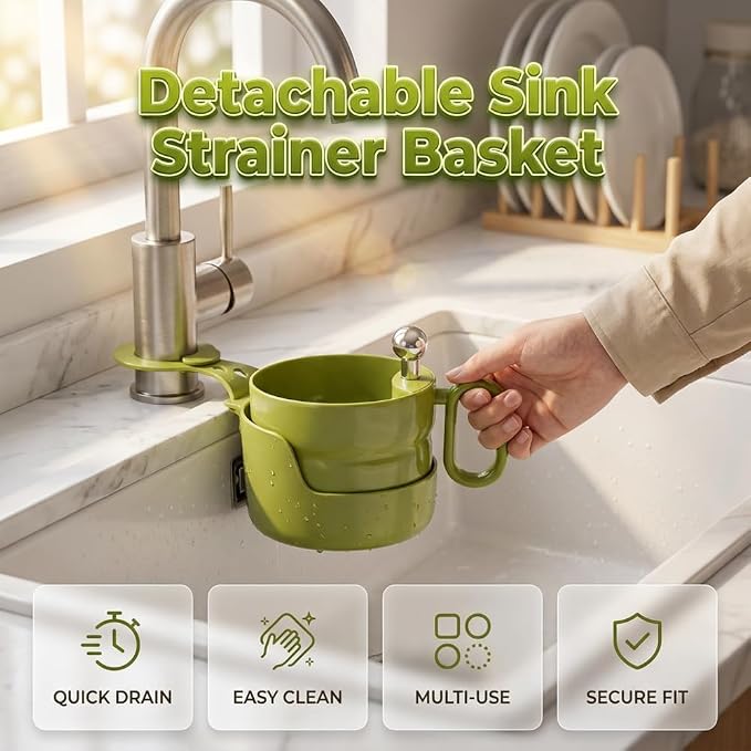 Upgraded Foldable Kitchen Sink Strainer, Sink Drain Strainer Self-Cleaning - Image 6