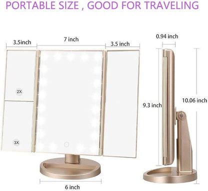 deweisn Floor Mount Tri-Fold Lighted Vanity Mirror - Image 5
