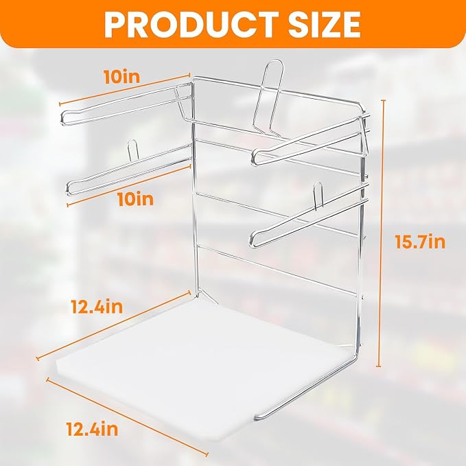 Bag Holder Stand for Plastic Bags – 15.7”Wx12.4”Dx12.4”H Metal Grocery Sack - Image 3