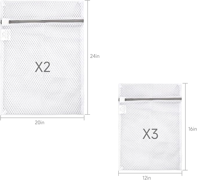 GOGOODA Mesh Laundry Bags for Delicates, 5 Set | Honeycomb Mesh Lingerie Wash - Image 4