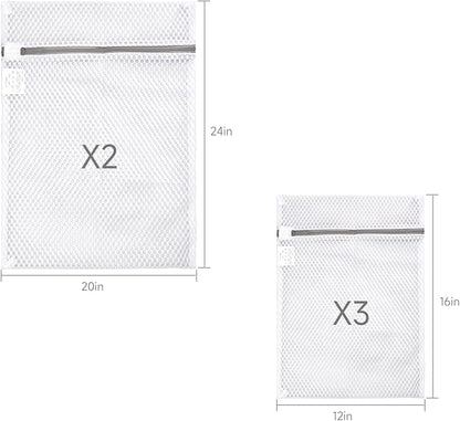GOGOODA Mesh Laundry Bags for Delicates, 5 Set | Honeycomb Mesh Lingerie Wash - Image 4