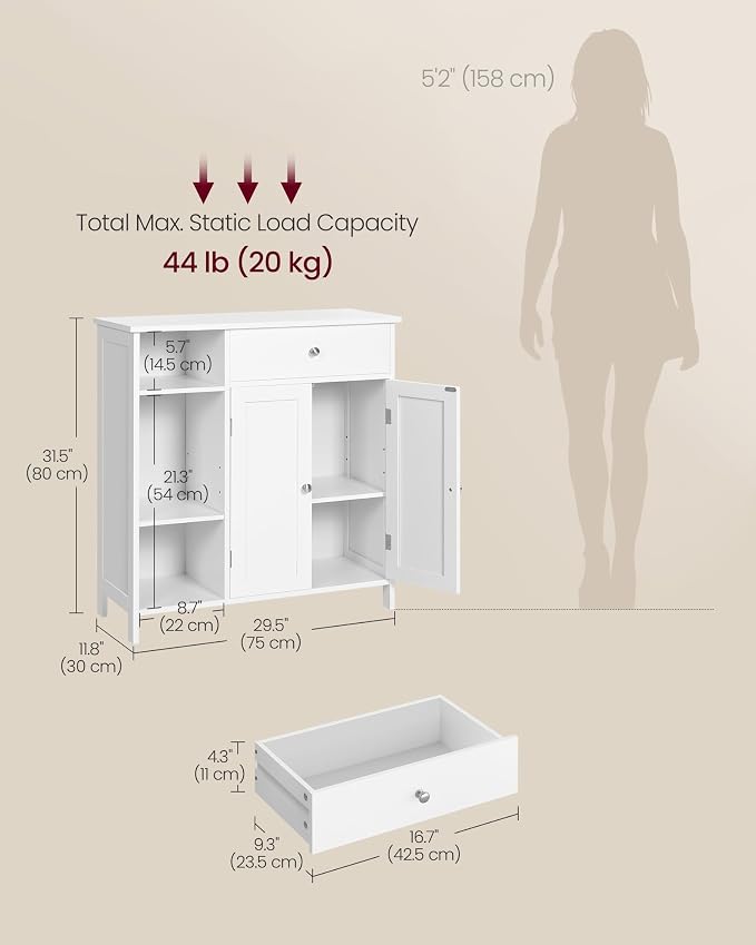 VASAGLE Floor Storage Cabinet - Image 3