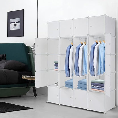 Cube Storage Organizer, 20-Cube Plastic Closet Cabinet, DIY Plastic Modular - Image 2
