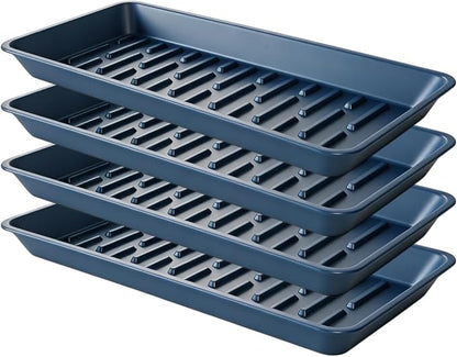 4 Pack Plastic Plant Tray Saucer Rectangular 17 18 Inch, Planter Trays Saucers by Afrine