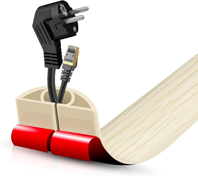 Floor Cord Cover Self Adhesive Cord Hider, 3.3FT Cable Management, Extension by DBHXXMB-HH