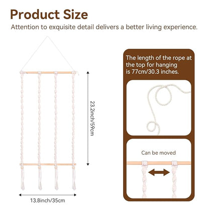 SNOWSTAR Macrame Flat Hair Claw Clip Organizer, Hanging Hair Clip Holder and - Image 2