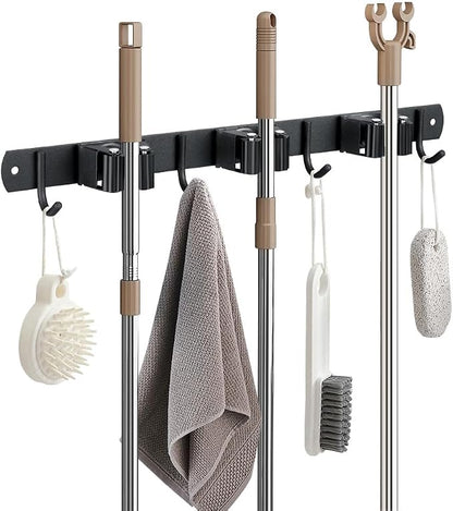 Broom Hanger and Mop Holder, Heavy Duty Garden Tool Organizer Rack Rake and by JAMEND+CLXP