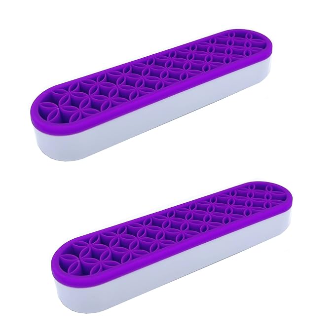 TANG SONG 2 PCS Silicone Make up Brush Holder Cosmetic Storage Box Desktop by TANGSONG