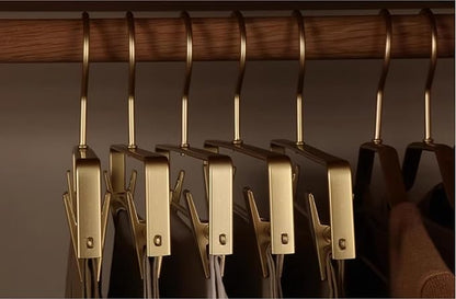 Premium Matte Gold Aluminum Pants Clip Hanger 10 Pack, Extra Smooth & Durable - Image 7