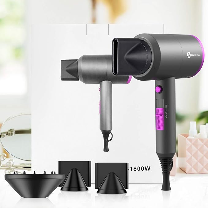 slopehill Professional Ionic Hair Dryer, Powerful 1800W Fast Drying Low Noise - Image 8