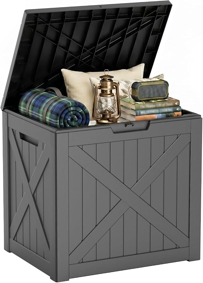 36 Gallon Deck Box Outdoor Storage Box, Waterproof, Resin Outdoor Storage by MAIUSCOLI