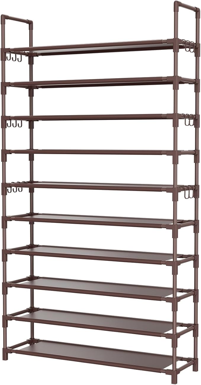 LANTEFUL Tall Shoe Rack 10 Tier Shoe Organizer Large Shoe Shelf - Image 8