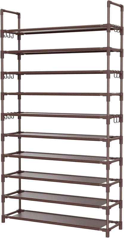 LANTEFUL Tall Shoe Rack 10 Tier Shoe Organizer Large Shoe Shelf - Image 8