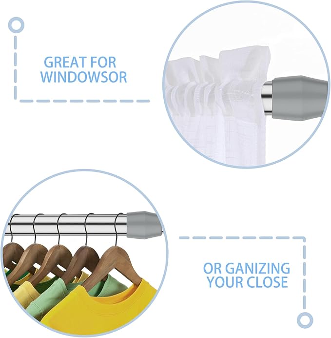 AIZESI Spring Tension Curtain Rod Short Tension Rod - Image 3