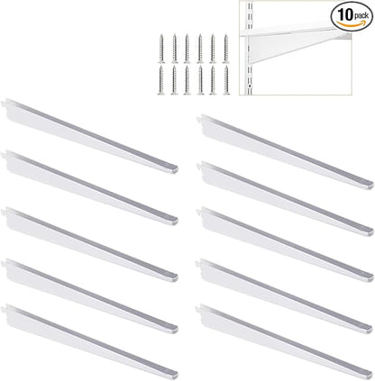 10 Pack 16.5‑Inch Adjustable Wire Shelf Brackets – Heavy‑Duty Double‑Track by Unknown