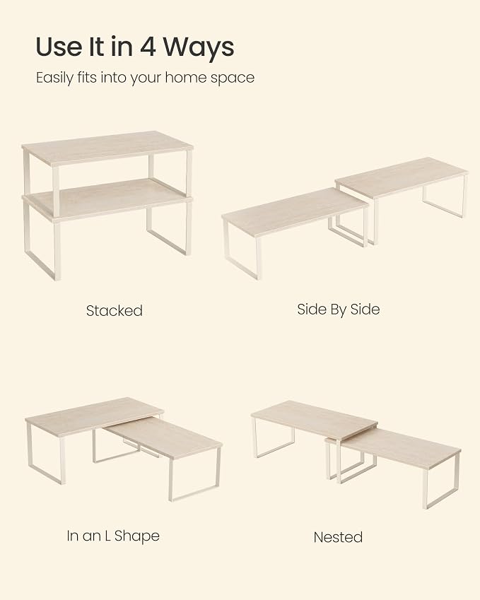SONGMICS Cabinet Organizer Shelf, Kitchen Storage, Spice Rack, Expandable - Image 4