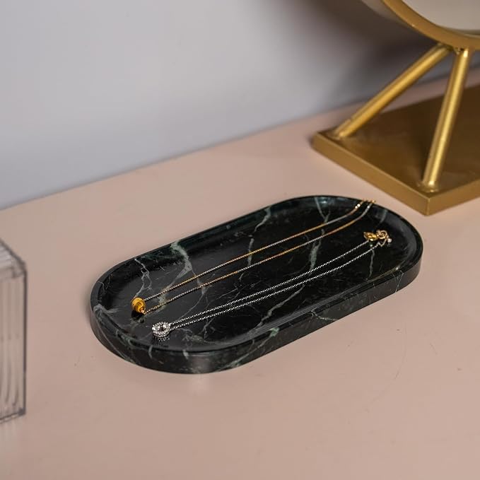 Emerald Green Marble Tray | Bathroom Jewelry Organizer | Spa-Quality Perfume - Image 6