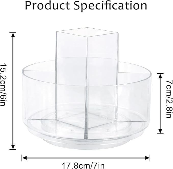 360° Rotating Makeup Organizer Clear Lazy Susan Organizer - Image 2