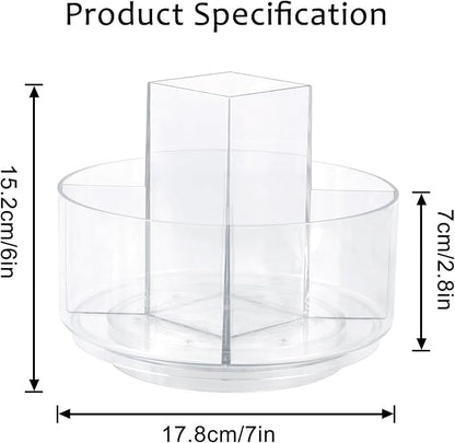 360° Rotating Makeup Organizer Clear Lazy Susan Organizer - Image 2