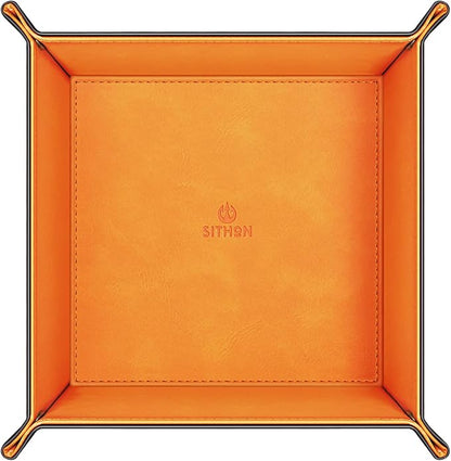 SITHON Valet Tray Desktop Storage Organizer – Premium PU Leather Catchall - Image 2