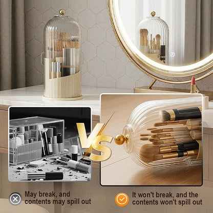Covered 360° Rotating Makeup Brush Holder, Makeup Organizers - Image 5