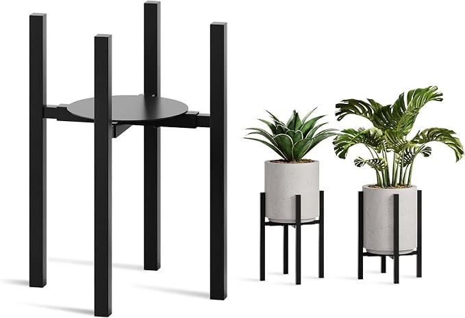 Adjustable Metal Plant Stand Indoor, Fits 9-15 Inch Pots, Mid Century Modern by HomecourtyardsInterio