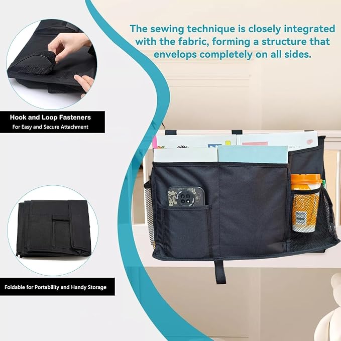 Bedside Caddy Storage Organizer Bunk Bed Hanging Storage Bag - Image 3