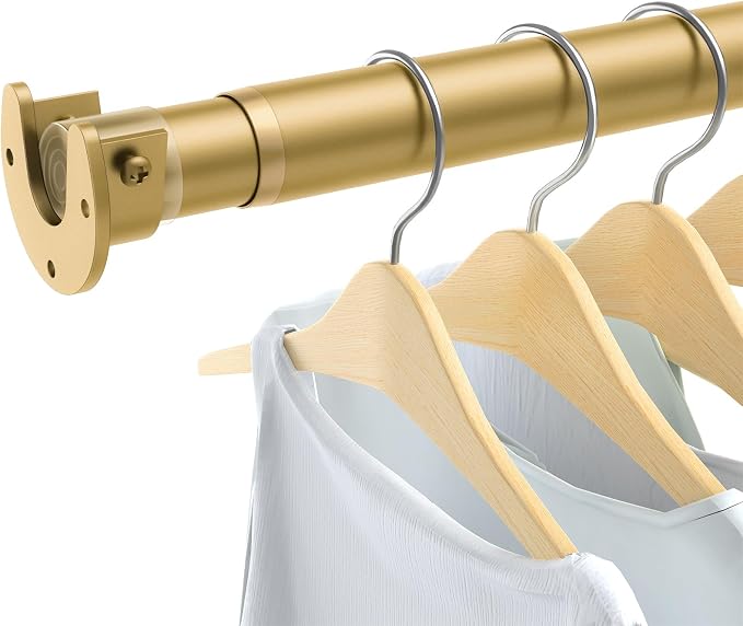 Closet Rods for Hanging Clothes, 17 to 99 Inch Heavy Duty Stepless Adjustable by ForYourHome