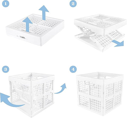 3-Pack Collapsible Plastic Storage Crates, Foldable Crates - Image 5