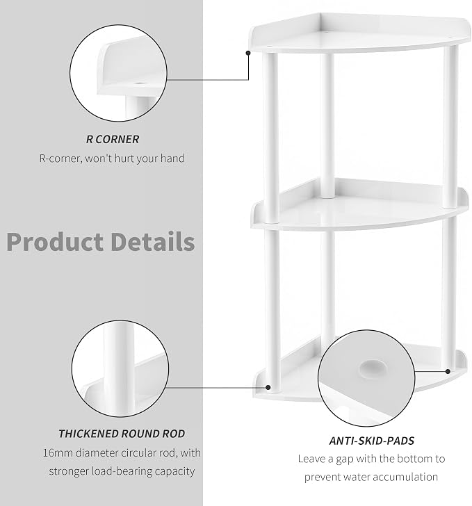 3 Tier Countertop Corner Organizer Shelf 7x7x15.7 Inch, Vanity Storage Organizer - Image 5